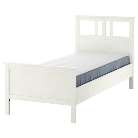 HEMNES bed frame with mattress, white stain/Valevåg firm, 90x200 cm ...
