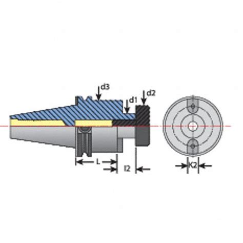 TECHNIKS, CAT50 Taper, 2.4 in Projection, Face Mill Holder - 60AP60 ...