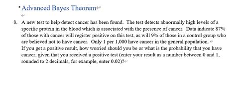 Image result for Bayes Theorem Cancer Example