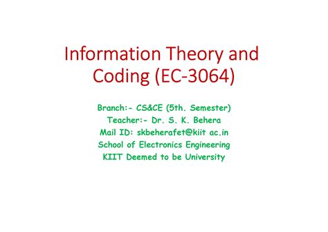 Module 5A - Lecture notes 5 - Information Theory And Coding ...