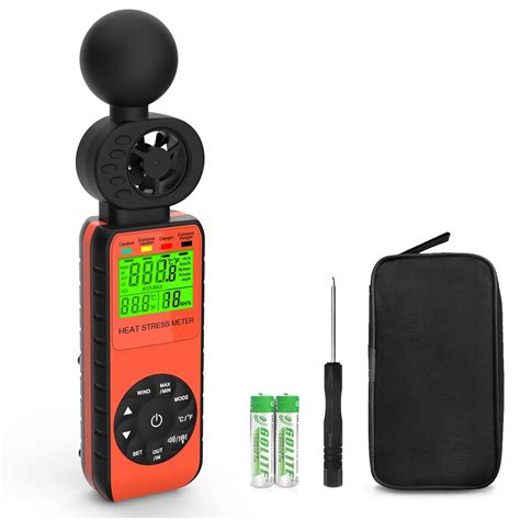 Buy Heat Stress Meter with WBGT Alarm, Anemometer Handheld, 3IN1 Wind ...