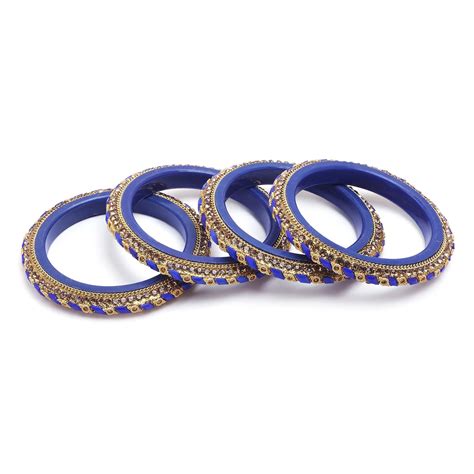 Sukriti Rajasthani Contemporary Blue Kada Seep Acrylic Bangles for Gir ...