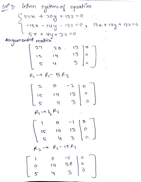 Image result for Solve Homogeneous System Linear Algebra