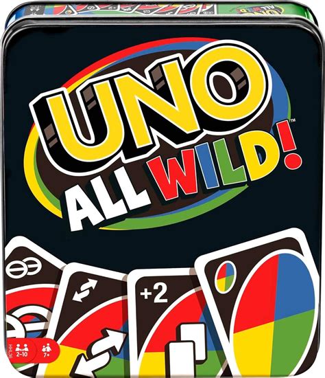 Mattel Games UNO All Wild Card Game for Family Night, Travel Game in ...