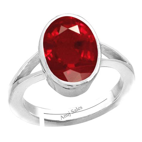 Anuj Sales 6.00 Ratti Ruby (Manik/Manikya/Maneek) Gemstone Panchdhatu ...