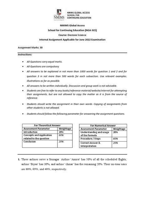 Image result for Assignment Model in Decision Science Example