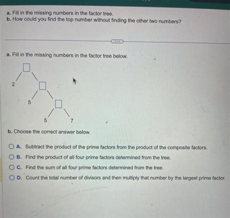 Image result for How Find Missing Numbers in Factor Tree