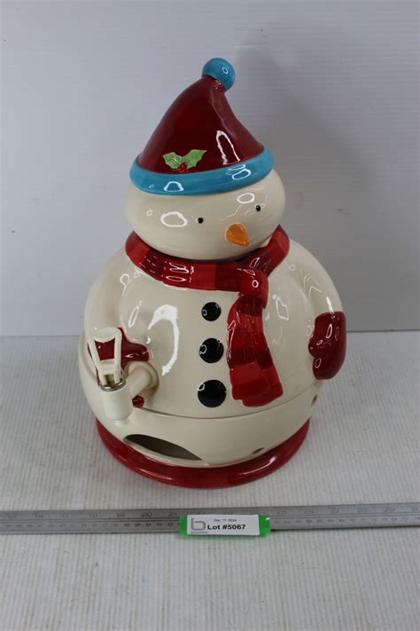 Christmas Themed Ceramic Snowman Drink Dispenser- 16'' Tall - Bodnarus ...