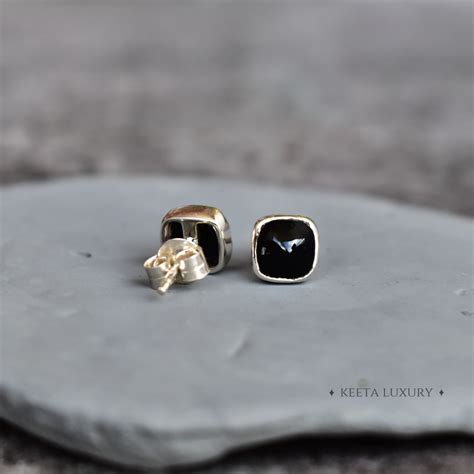 Buy Black Cushion - Onyx Studs Online at Keeta Luxury