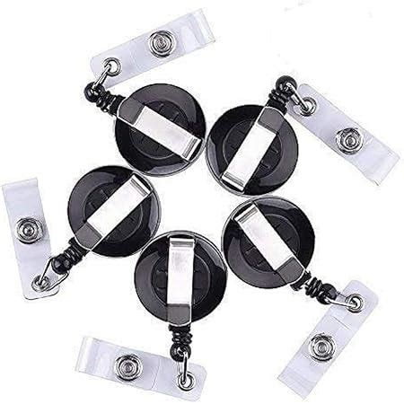 ID Card Holder and Retractable Reel, Reel Clip On ID Card Holders Set ...