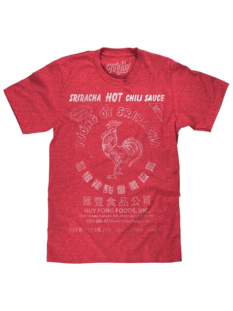 Tee Luv Men's Sriracha Hot Chili Sauce Logo Cotton Shirt - Red Heather, Size XXL - Walmart.com