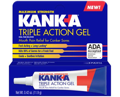 Kank-A Triple Action Mouth Pain Relief Gel for Canker Sores | American ...