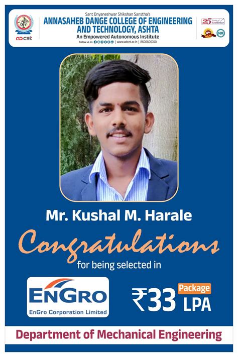 Congratulations for Campus Selection in "Engro" 2024-25 batch