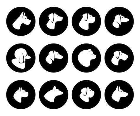 Hunde setzen Sammlungssymbol Hund Vektor | Premium Vektor