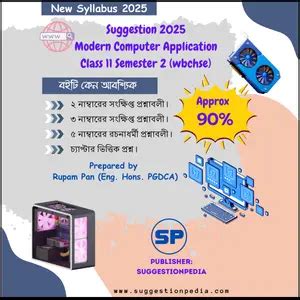 Class 11 Semester 2 Computer Application Suggestion 2025