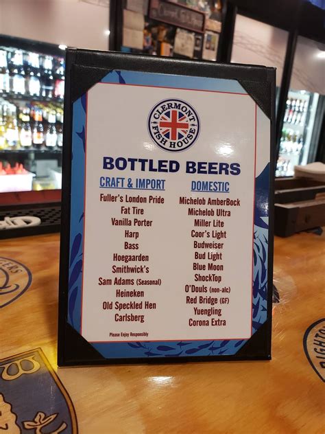 Menu at Clermont Fish House restaurant, Clermont