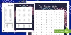 Guy Fawkes Word Search (teacher made) - Twinkl