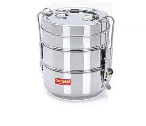 Flipkart.com | Sumeet Stainless Steel 3 Compartment Lunch Box / Tiffin ...