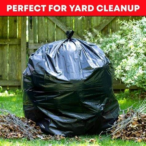 Veska 55 Gallon Trash Bags, Value Pack of 50 with Ties - Lawn and Leaf ...