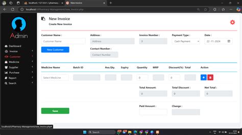 Image result for Localhost Pharmacy Management System Pharmacy Admin.php