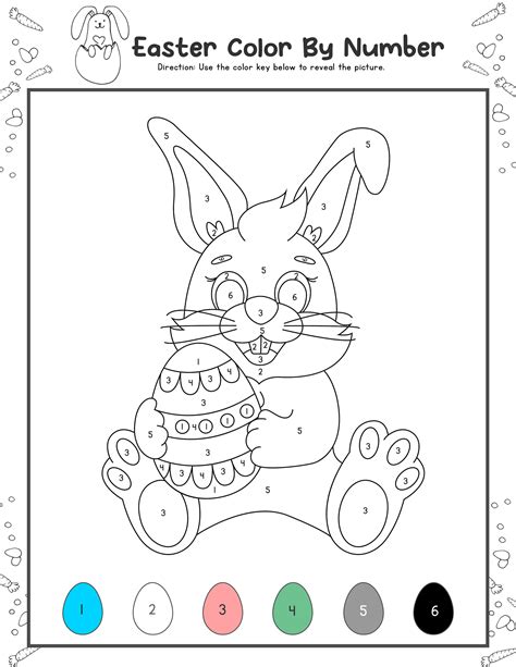 Color by Number Easter Printable FREE Worksheets for Kids ...