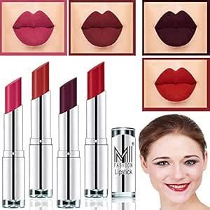Buy MI FASHION® 4 Soft Creamy Matte Pout-Perfect Lipstick (Magenta ...