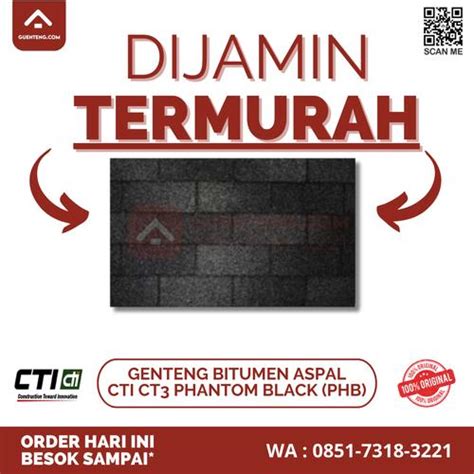 Jual Genteng Atap Bitumen Aspal CTI CT3 Phantom Black (PHB) Hitam ...