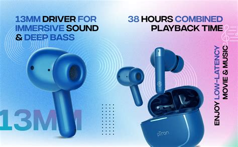 pTron Bassbuds Duo Pro TWS Earbuds with 3D AudioScape, TruTalk AI-ENC ...