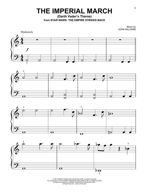 The Imperial March (Darth Vader's Theme) by John Williams Sheet Music ...