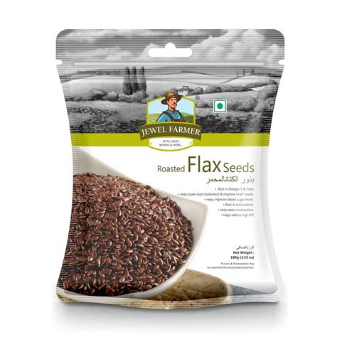JEWEL FARMER Roasted Flax Seeds, Raw Superfood with Protein, Dietary ...