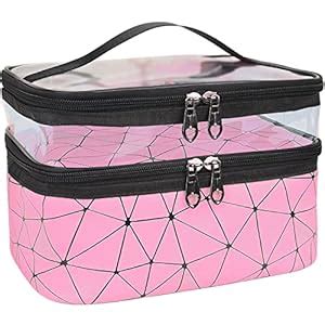 Buy INOVERA (LABEL) Faux Leather Double Layer Travel Cosmetics Makeup ...