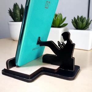 LASER ART Wooden Mobile Stand Holder for Desk, Office & Home Use ...