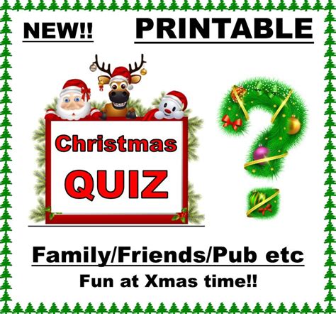 Printable Christmas Quiz 的图像结果