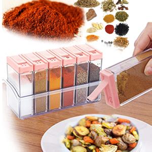 Buy DeoDap Spice Jar 6 Pcs Set, Cereal Dispenser Easy Flow Storage ...