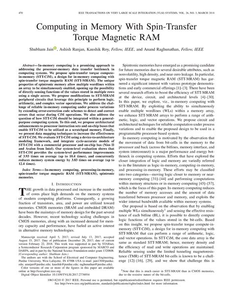 Spin Transistor Torque FET - 470 IEEE TRANSACTIONS ON VERY LARGE SCALE ...
