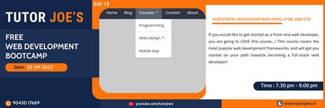 Tutor Joes Free Online Web Development Bootcamp Tamil