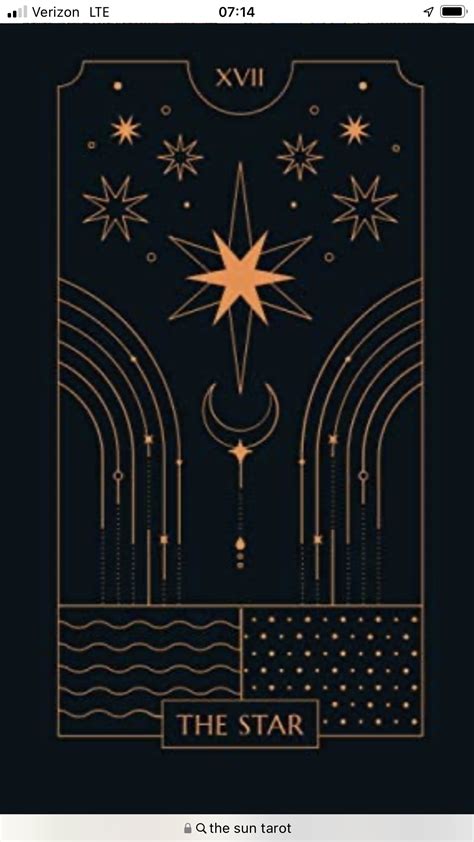 The Star Tarot Card in Gold and Black