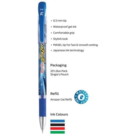 Rorito Amazer Gel Pen | Blue Pack of 5