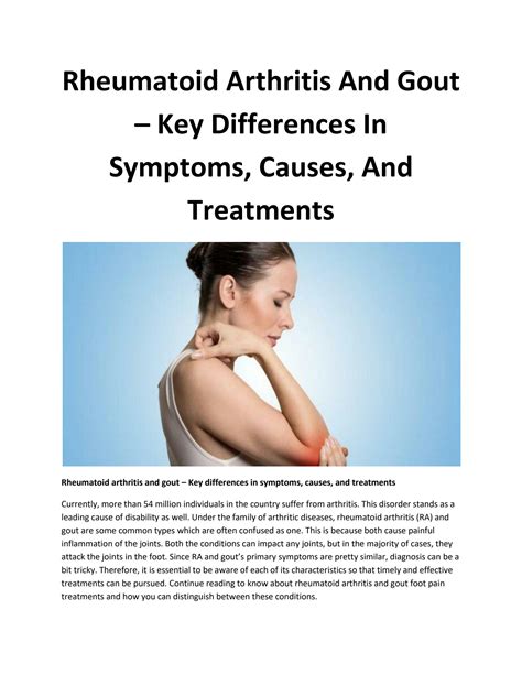 SOLUTION: Rheumatoid arthritis and gout key differences in symptoms causes and treatments ...