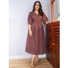 Multicolor Ikat Printed Cotton Dress