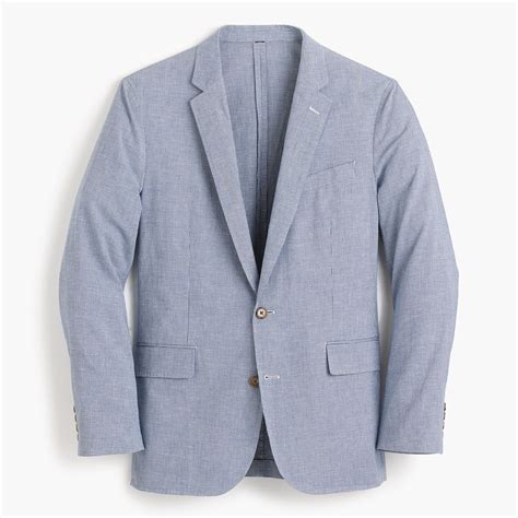 J.Crew Mens Unstructured Ludlow Cotton-Linen Blazer In Blue Houndstooth ...