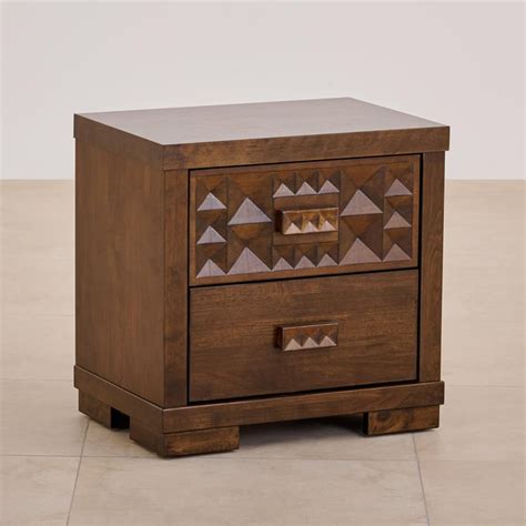 Buy (Refurbished) Rio Solid Wood Bed Side Table with Drawers - Brown ...
