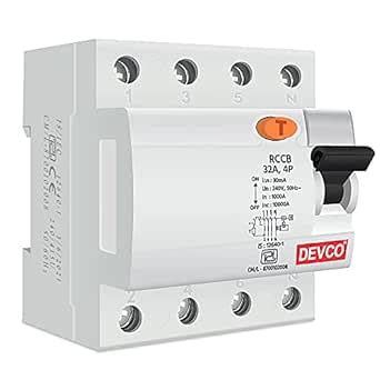RCCB 32A 4 pole 30mA with 1 year warranty, ISI Marked : Amazon.in: Home ...
