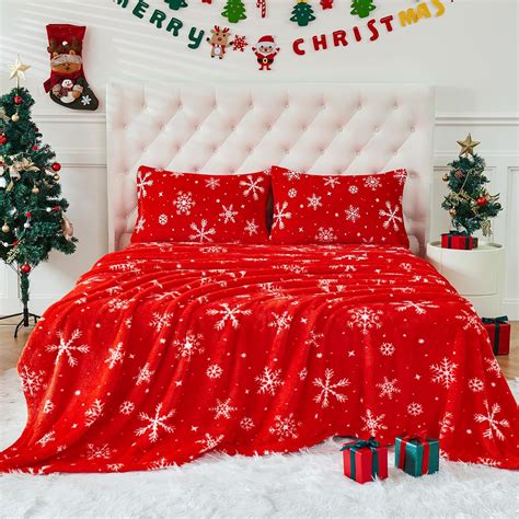 Amazon.com: YIYEA Christmas Faux Fur Sheets, Luxury Ultra Soft Fleece ...