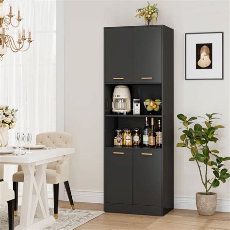 Amazon.com: FOTOSOK Kitchen Pantry Cabinet, 71" Tall Cupboard Pantry ...