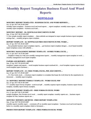 19+ Free Editable Monthly Report Templates in MS Word [DOC] | pdfFiller