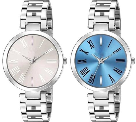 Buy Cringo Tex Silver Steel Strap Analogue Watches Combo for Girl's and ...