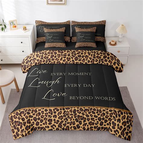 Amazon.com: Castle Fairy Leopard Print Reversible Comforter Set 7 Piece ...
