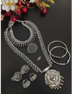 Naman Arts Brass Silver Jewellery Set Price in India - Buy Naman Arts ...