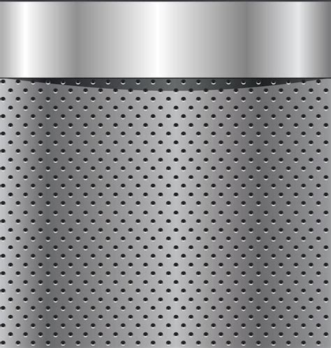 Abstrakte perforierte silberne Metallhintergrund-Vektorillustration ...